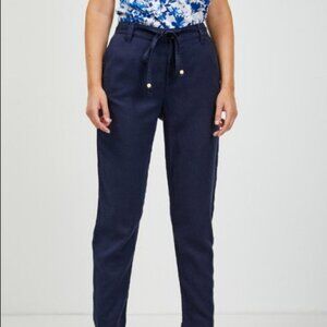 Orsay Navy blue drawstring  waist trousers 3 pocket waist 30-32